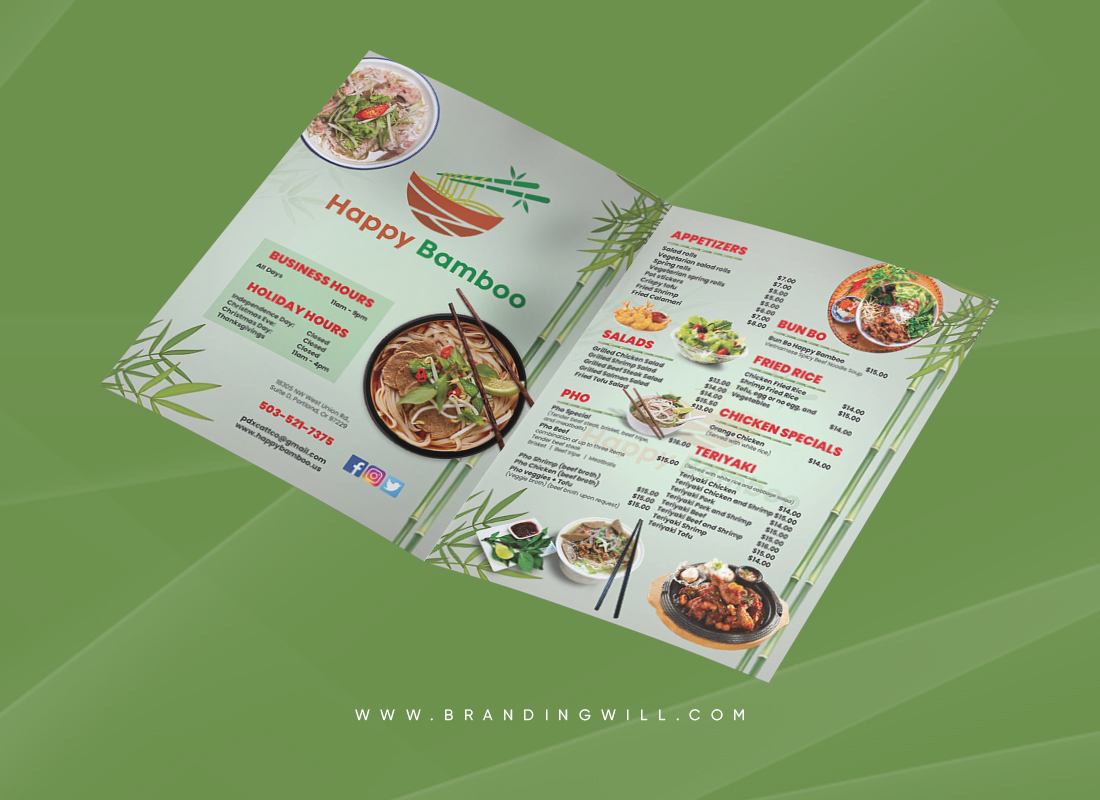 menu card design